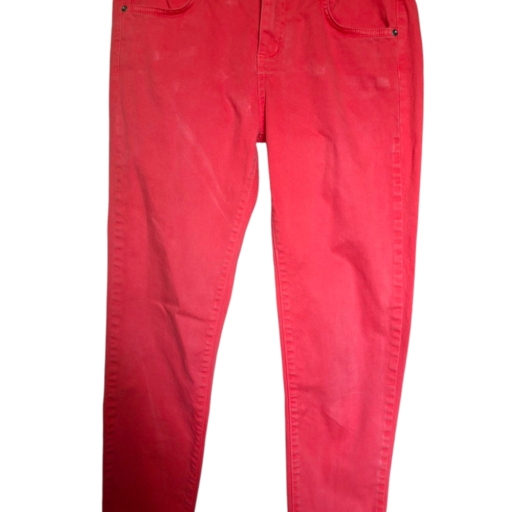 BLUE ESSENCE BRAND Red Straight Leg Jeans with Vibrant Color